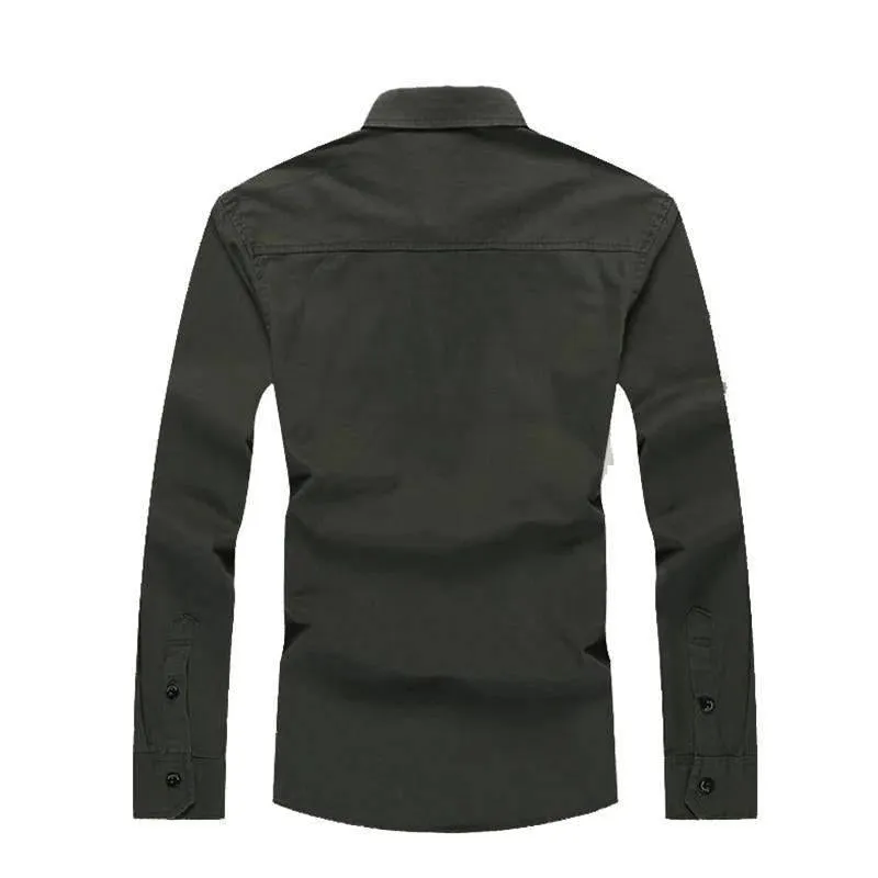 Army Green Cotton Men's Shirt