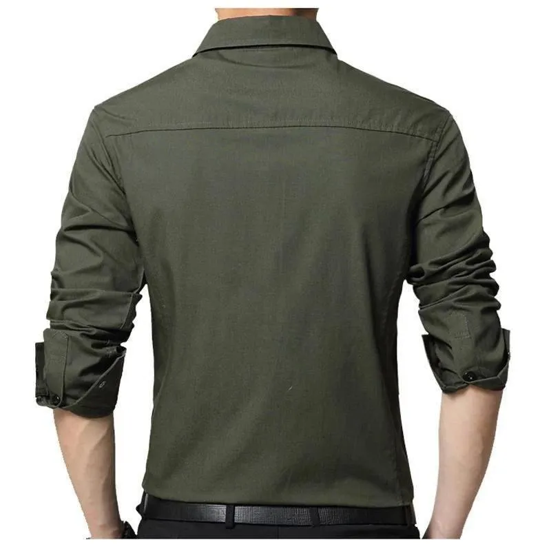 Army Green Cotton Men's Shirt