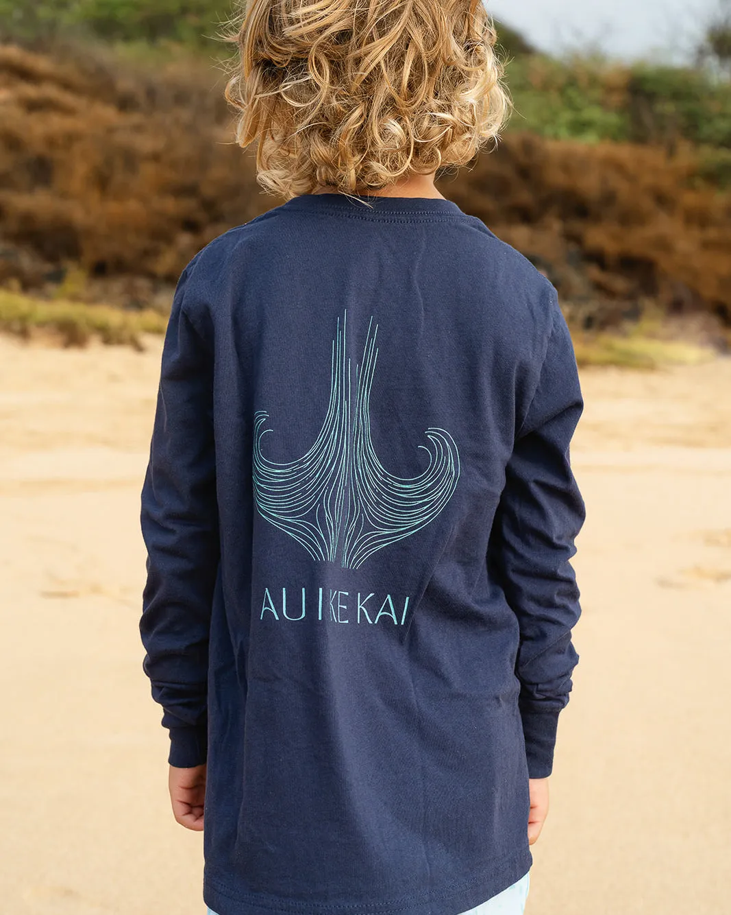 Au I Ke Kai Youth Long-Sleeve Shirt | 100% Plastic-Free, Soft Cotton, Youth Sizes SL