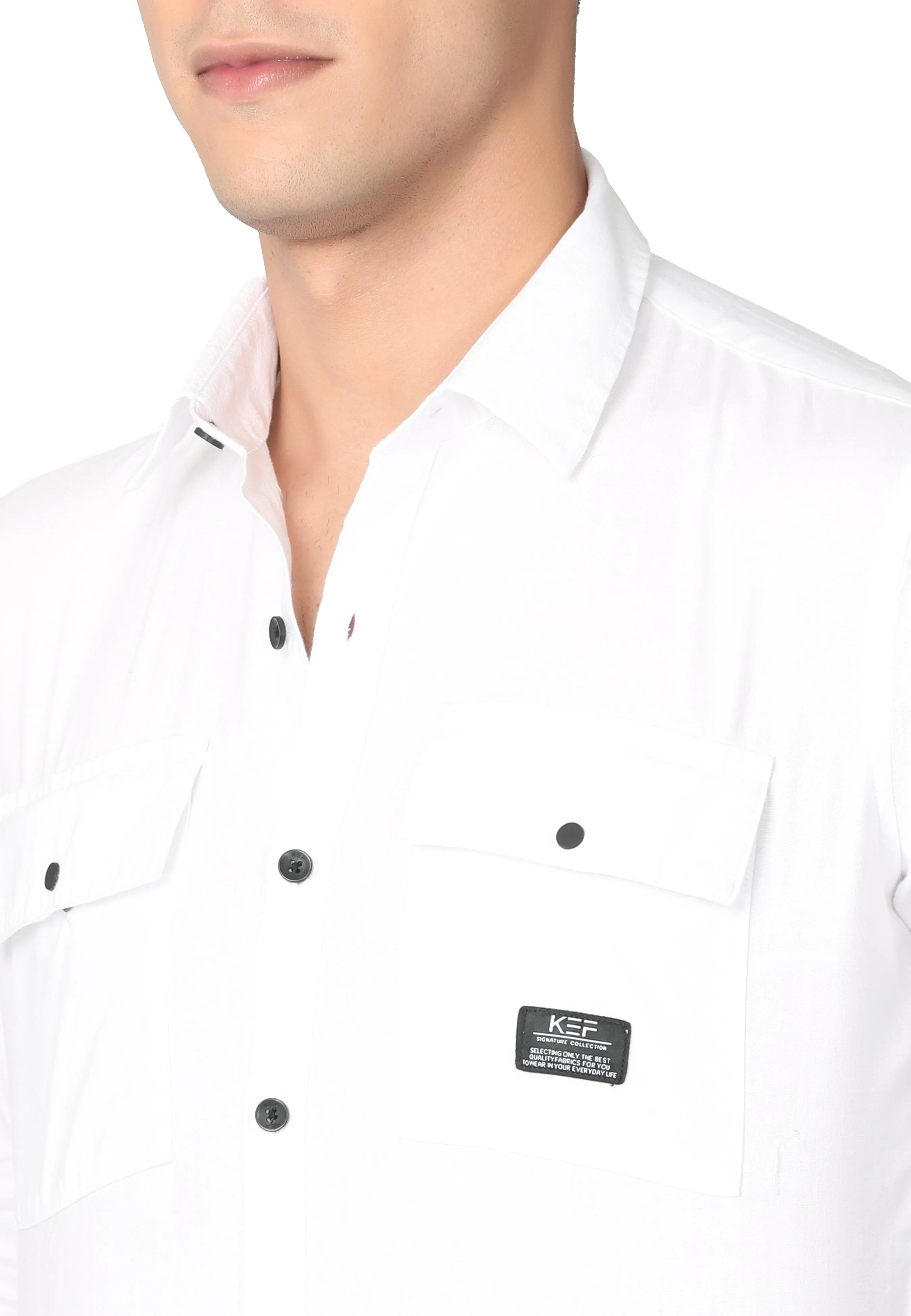 Pure White Oxford Casual Shirt