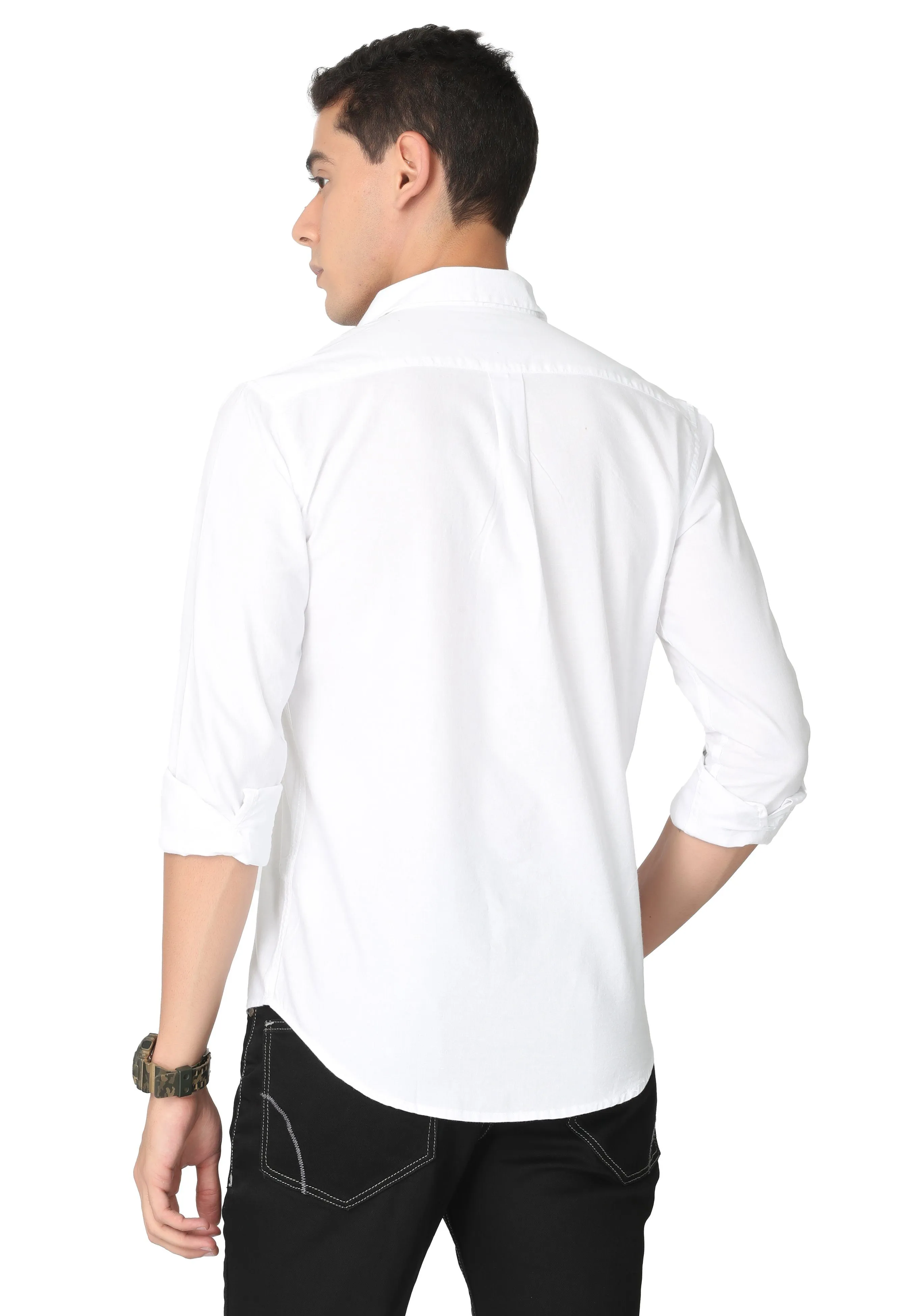 Pure White Oxford Casual Shirt