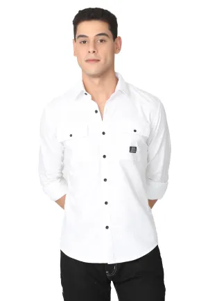 Pure White Oxford Casual Shirt
