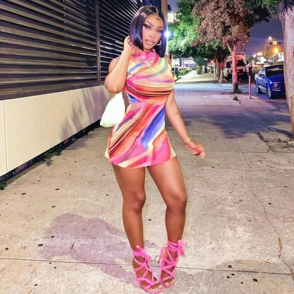 Rainbow City Mini Dress