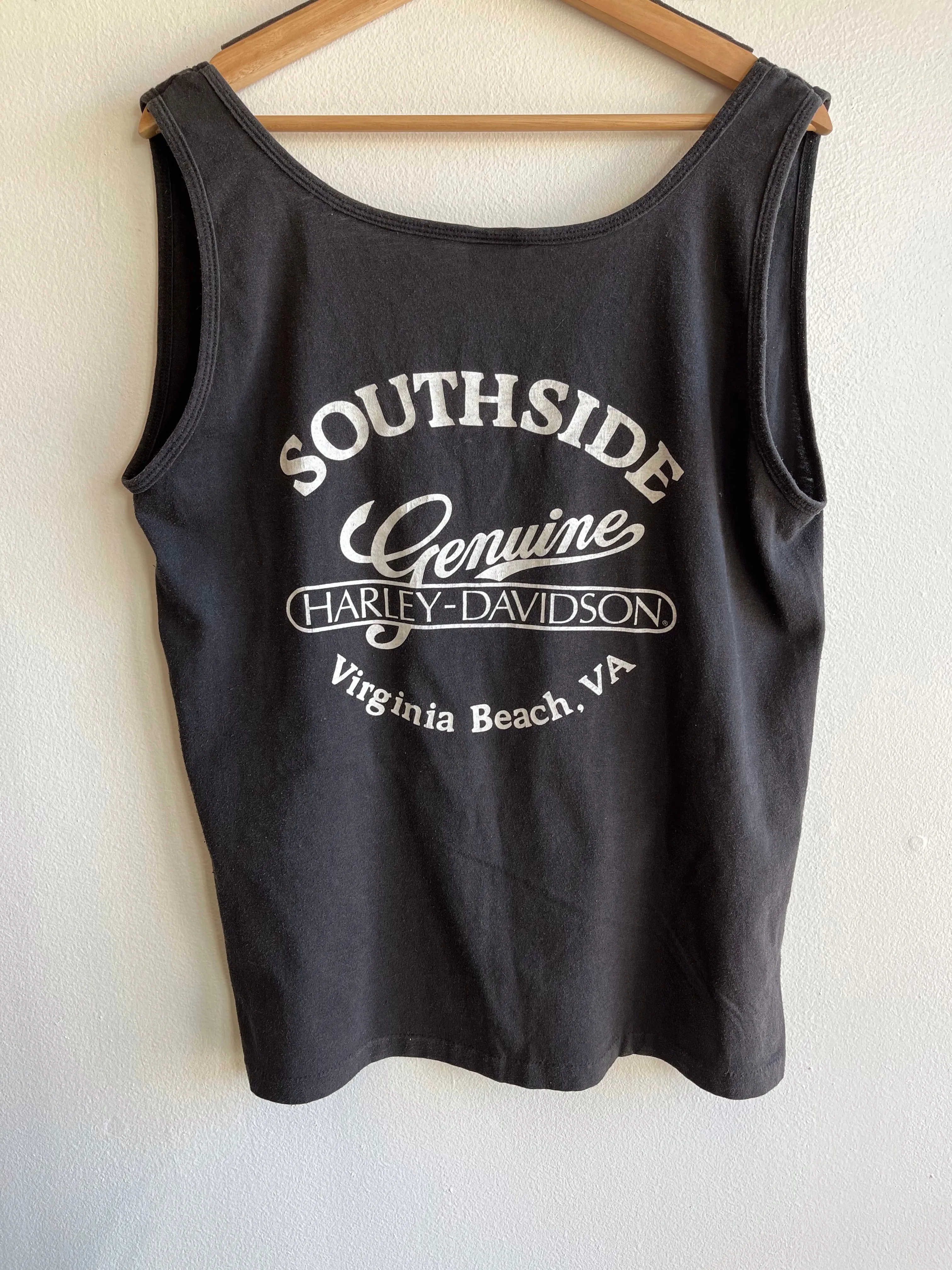 Vintage 1990 Harley Davidson 3D Emblem Tank Top Shirt