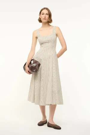 Wells Dress - Ivory/Dark Oak Stripe