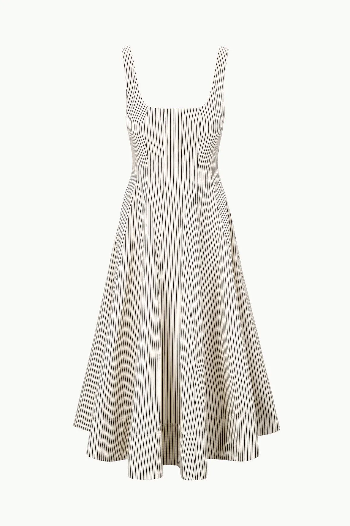 Wells Dress - Ivory/Dark Oak Stripe