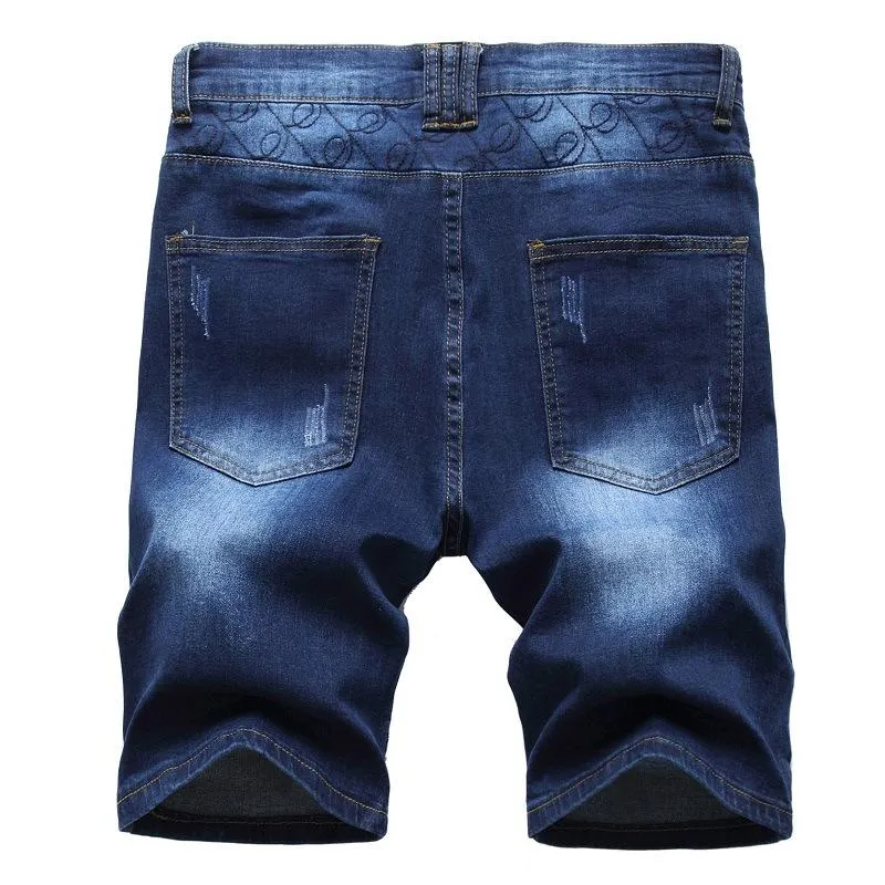 West Louis Washed Five-Point Zipper Shorts Jeans